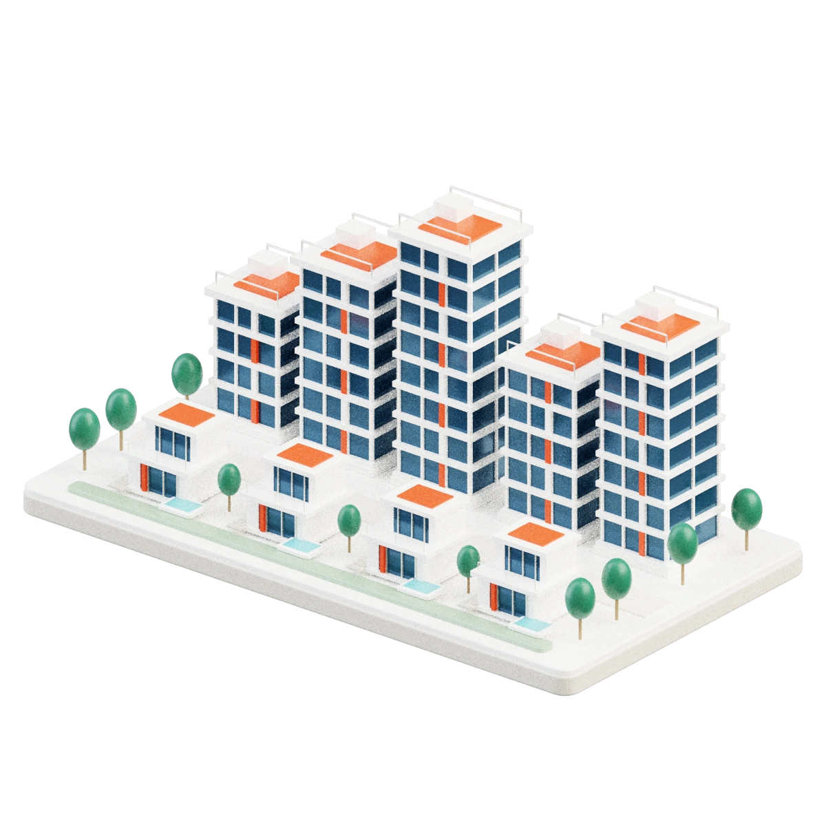 A wider neighbourhood composition representing connected real estate business priorities